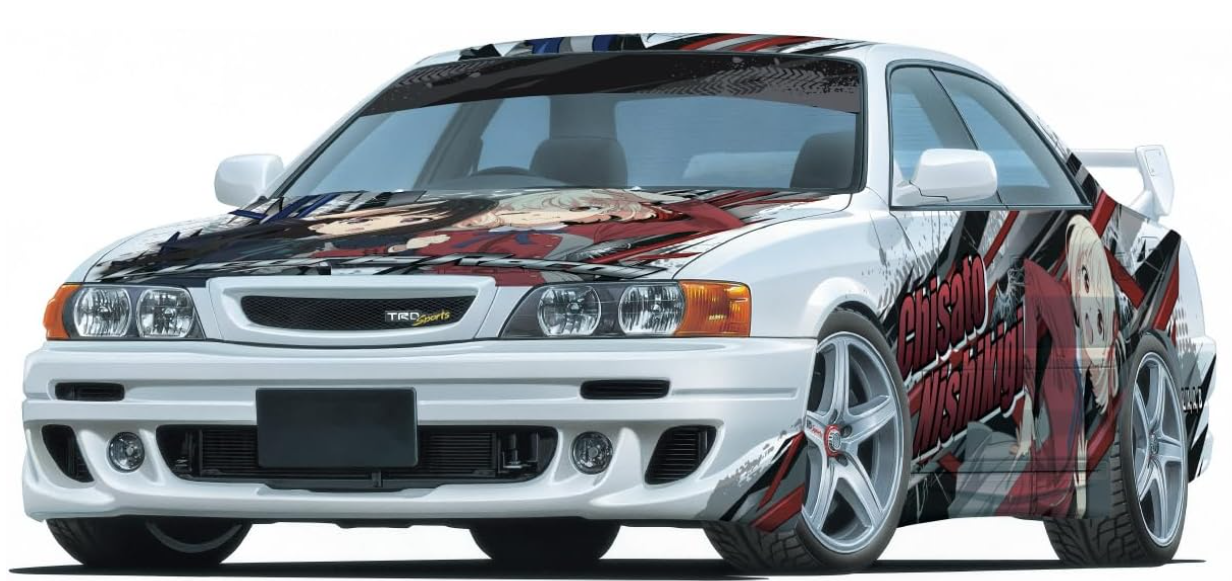 Aoshima 1/24 Lycoris Recoil x TRD JZX100 Chaser '98 | Official Itasha Series - Collectible Model Kit - Brand New - Made in Japan