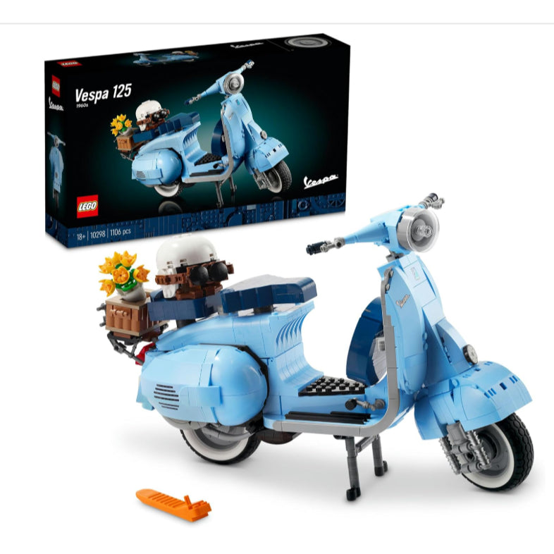 LEGO Icons 10298 Vespa 125 | Classic 1960s Italian Scooter Model | Adult Collectible Display Set | Brand New Sealed | Japan Direct